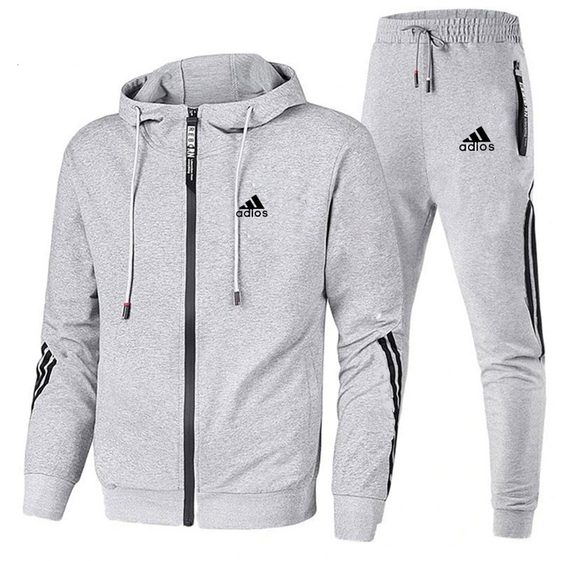 Running Gear For Men - Spring Autumn Men Tracksuits Sets Long