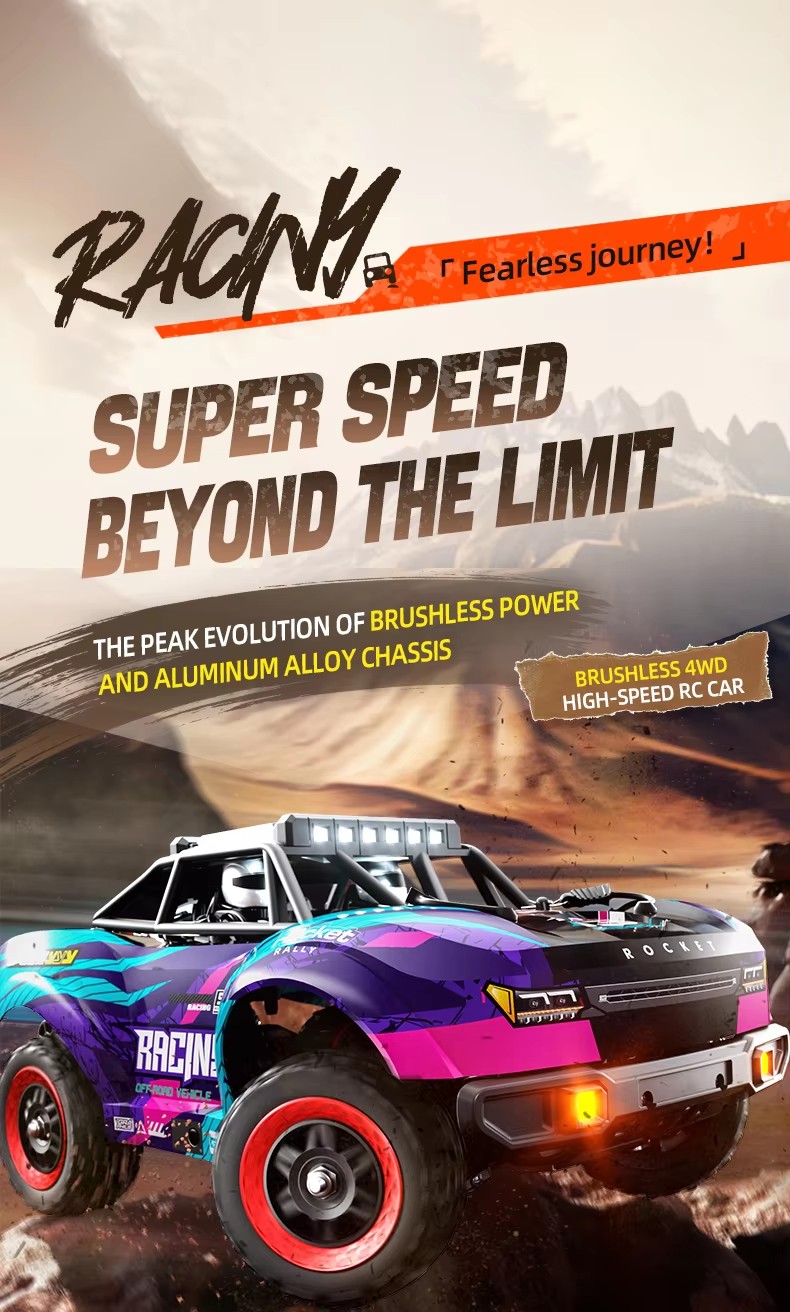 80KM/H Brushless RC Racing Car - огляд і ціна Running Gear Vehicle
