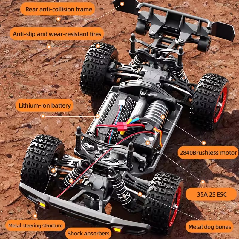 80KM/H Brushless RC Racing Car - огляд і ціна Running Gear Vehicle