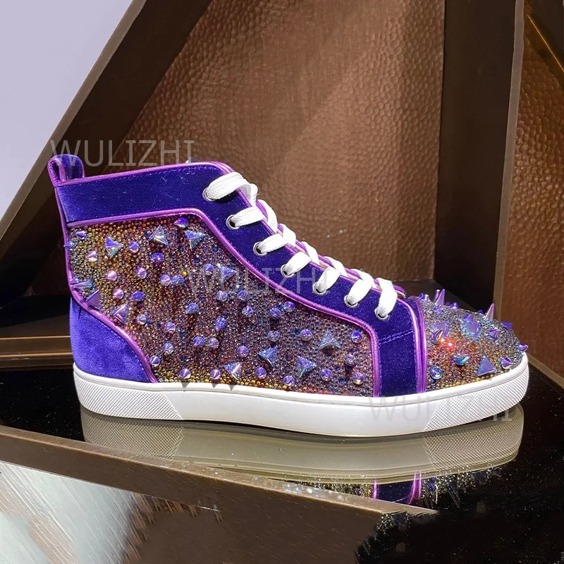 Dark Purple Crystal Rivet Men  - огляд і ціна Running Gear Shoes