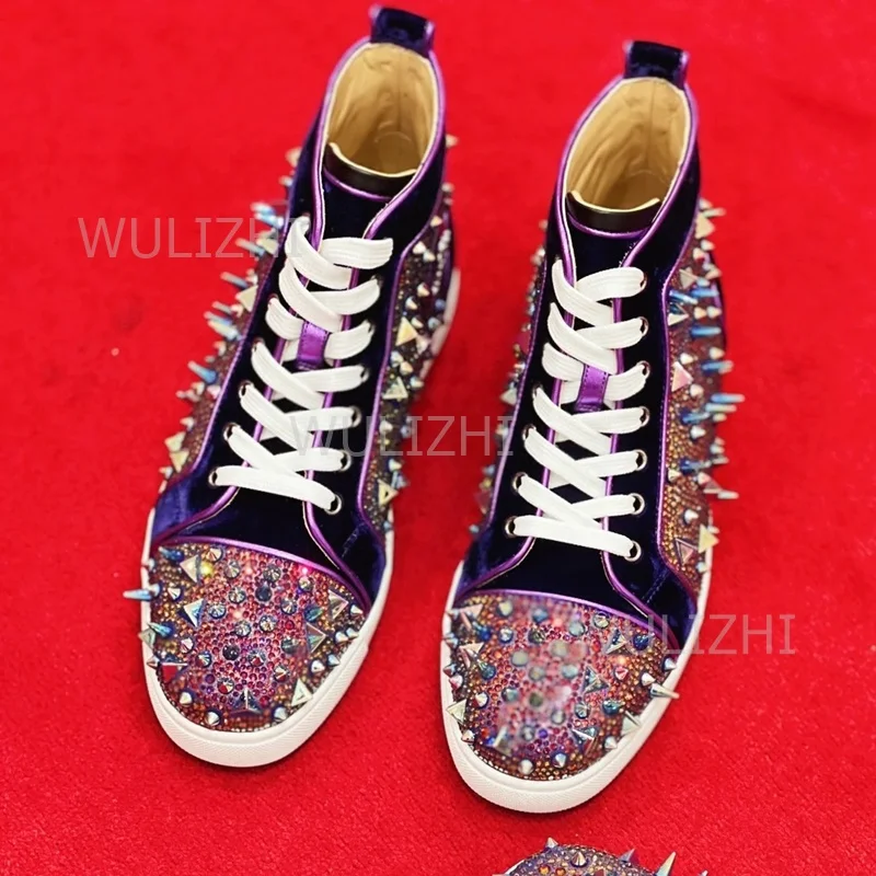 Dark Purple Crystal Rivet Men  - огляд і ціна Running Gear Shoes